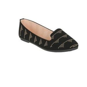 New - Gold studded design slip-on flats